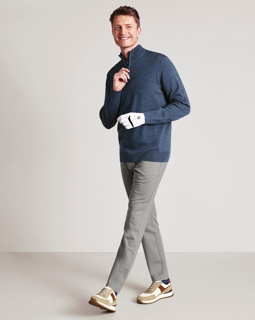 Charles Tyrwhitt Πουλόβερ Merino Half Zip φωτογραφία