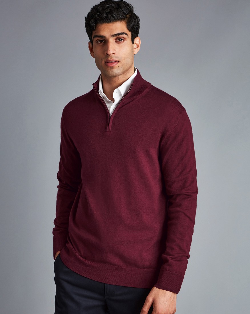 Charles Tyrwhitt Charles Tyrwhitt Πουλόβερ Merino Half Zip