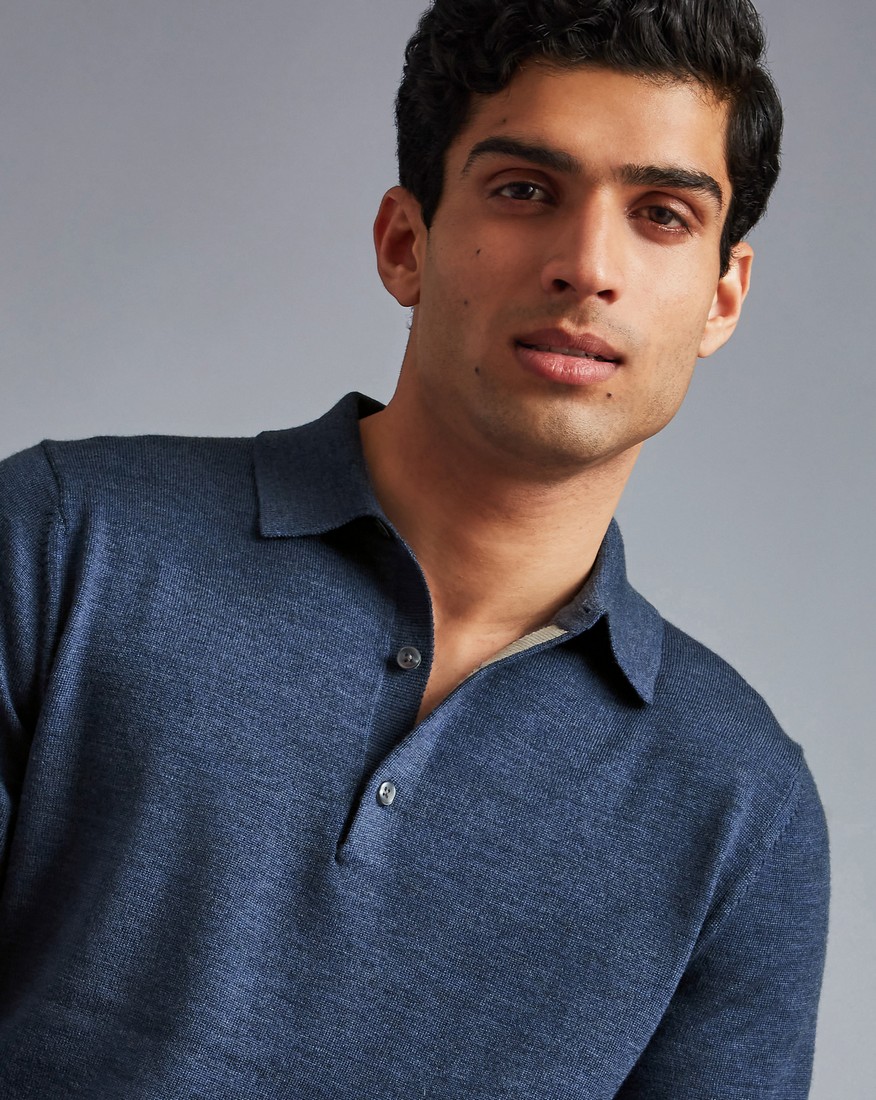 Charles Tyrwhitt Merino Polo Μπλούζα φωτογραφία