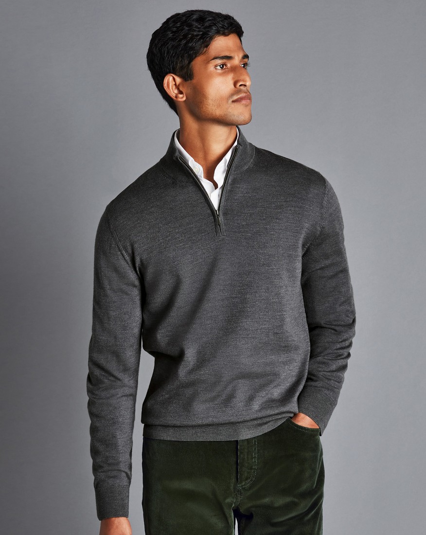 Charles Tyrwhitt Charles Tyrwhitt Πουλόβερ Merino Half Zip