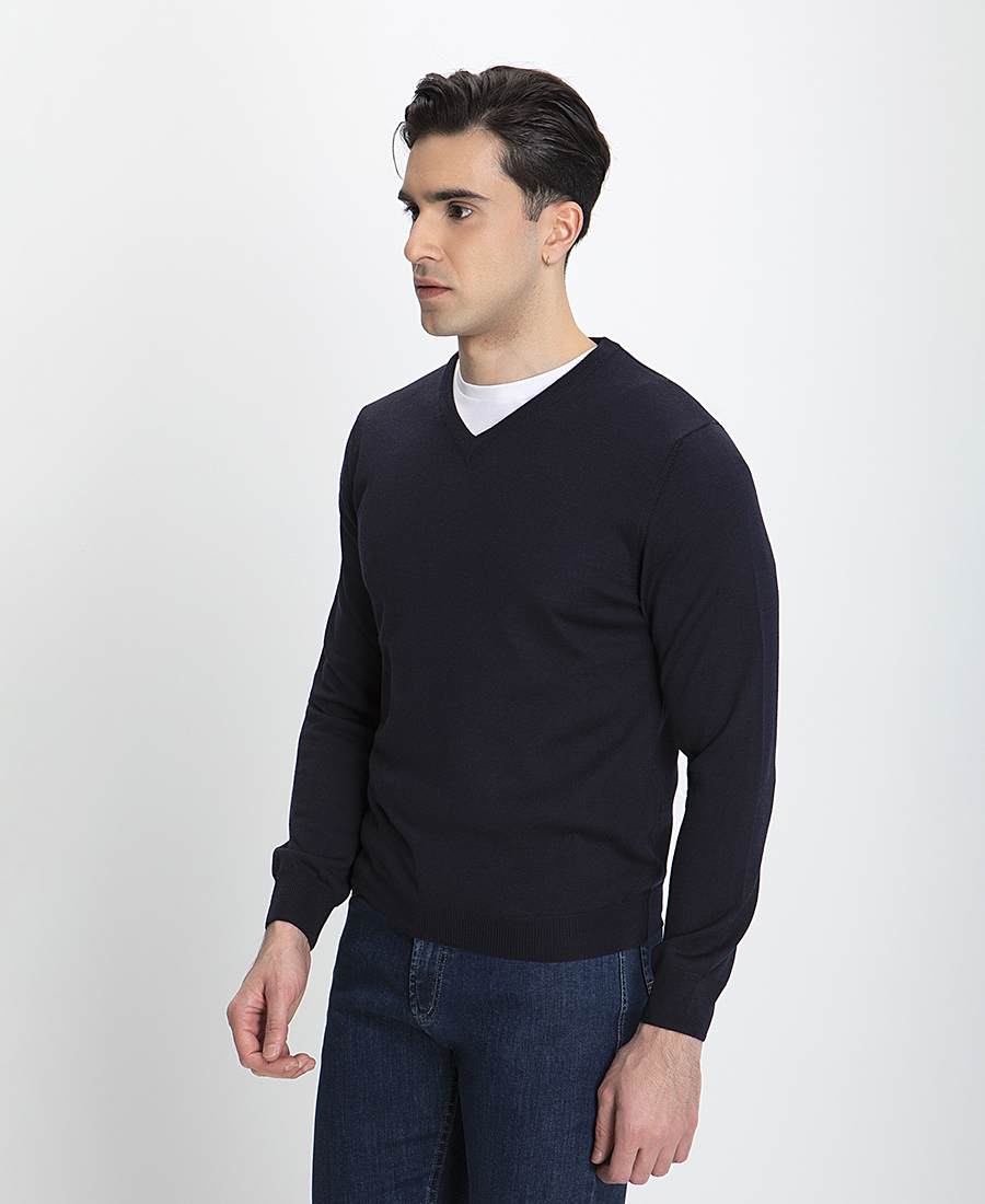 Πλεκτό Πουλόβερ Merinos V-neck Modern Fit