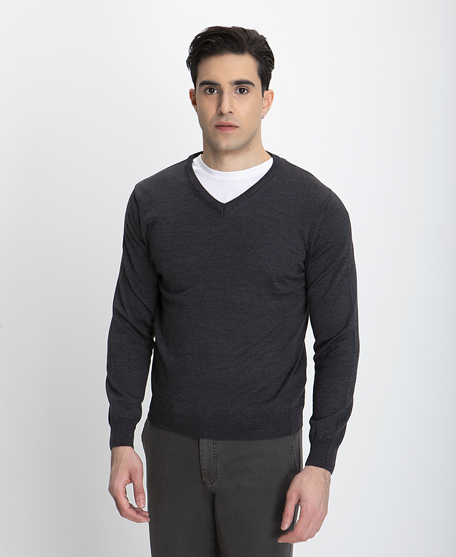 Πλεκτό Πουλόβερ Merinos V-neck Modern Fit
