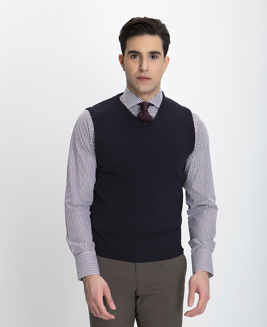 Πουλόβερ Αμάνικο V-neck Modern Fit