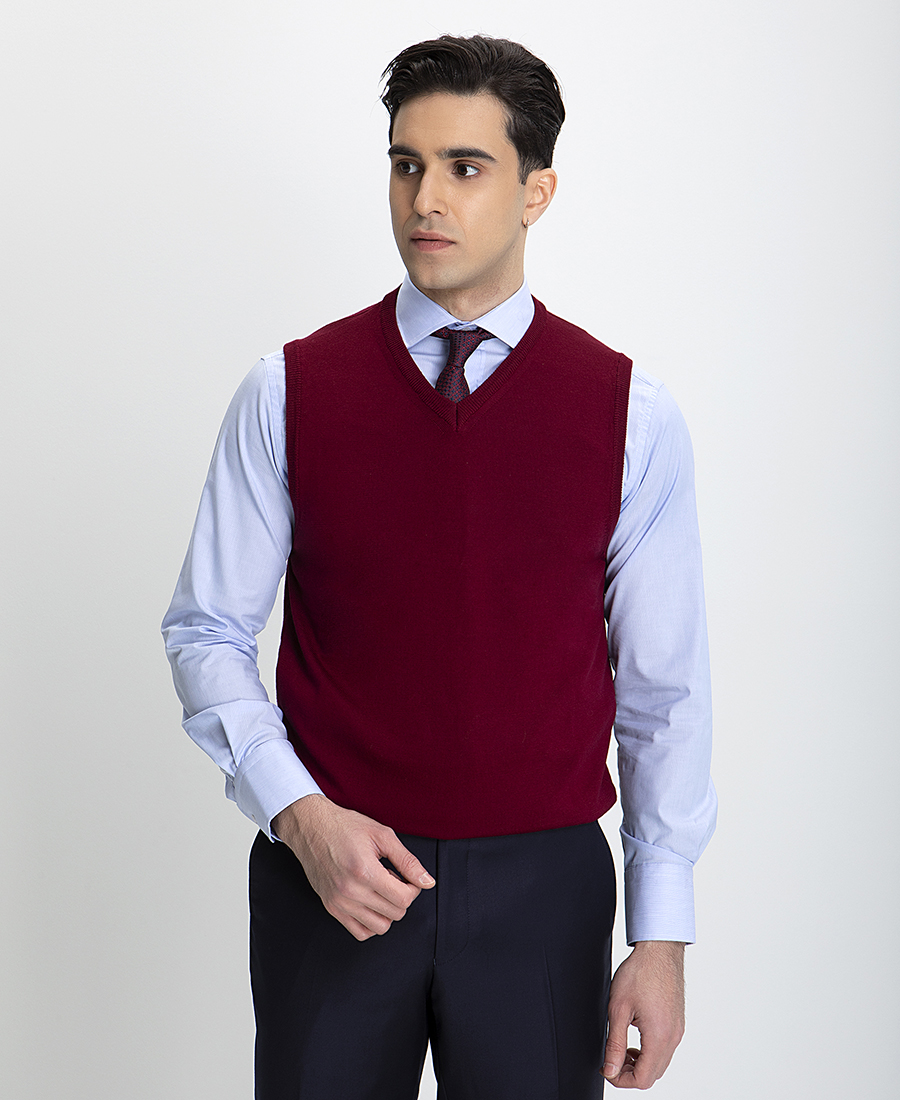 Πουλόβερ Αμάνικο V-neck Modern Fit