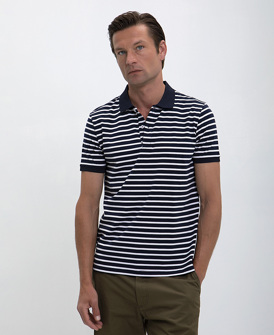 Winfield Ανδρική Μπλούζα Polo Modern Fit Ριγέ σε Μπλε