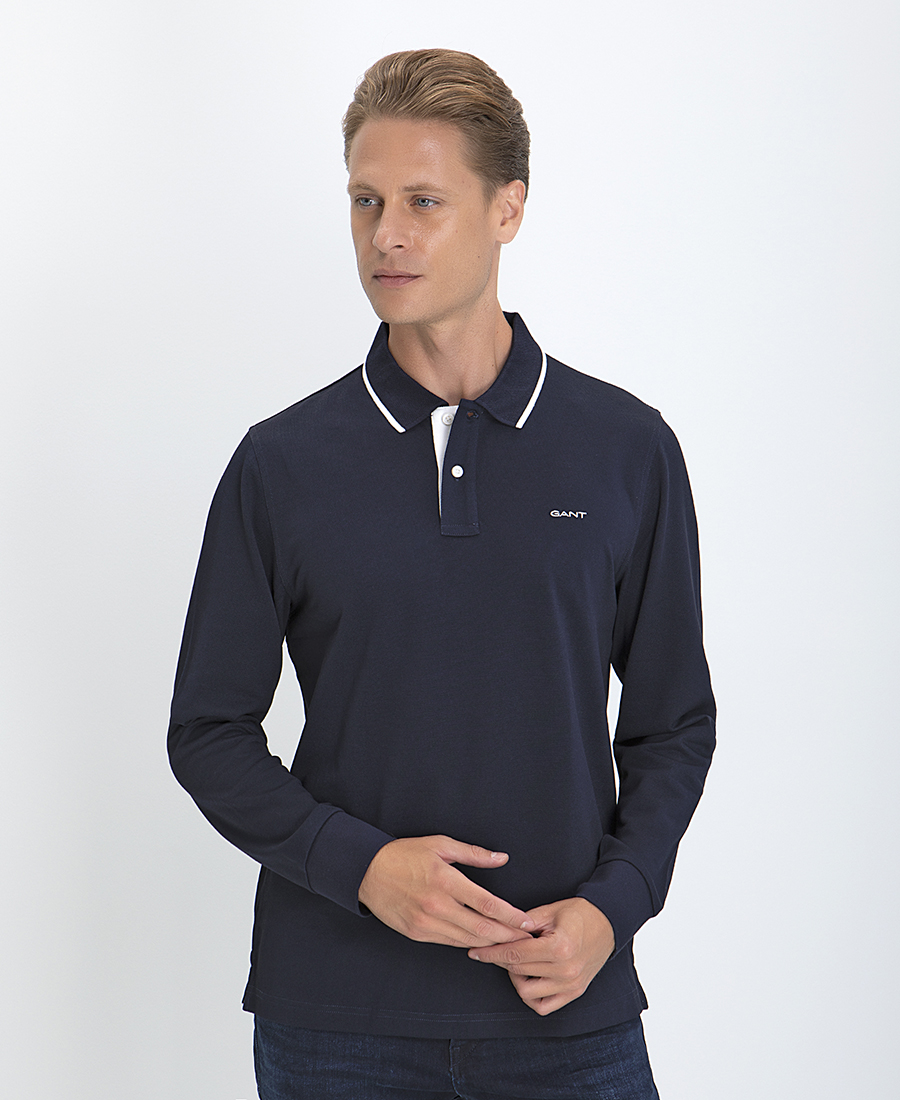 Gant Gant Polo Μπλούζα Modern Fit σε Μπλε Σκούρο