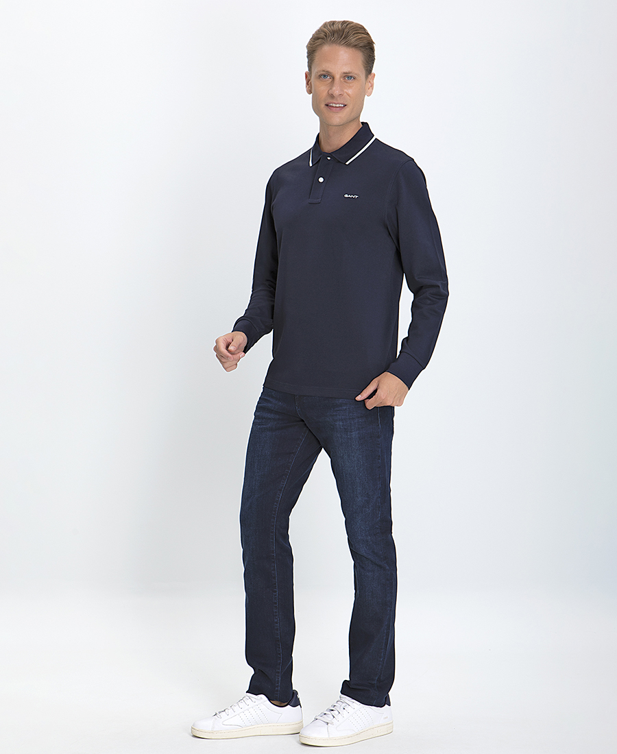Gant Polo Μπλούζα Modern Fit σε Μπλε Σκούρο φωτογραφία