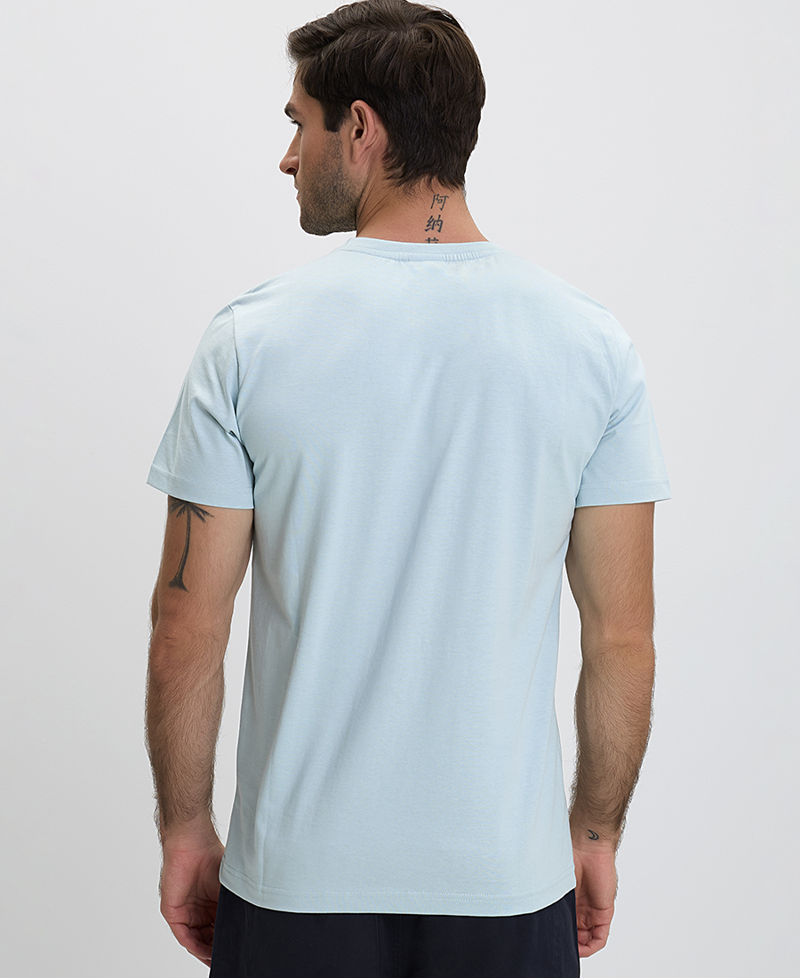 Βαμβακερό T-Shirt με Στάμπα Modern Fit φωτογραφία