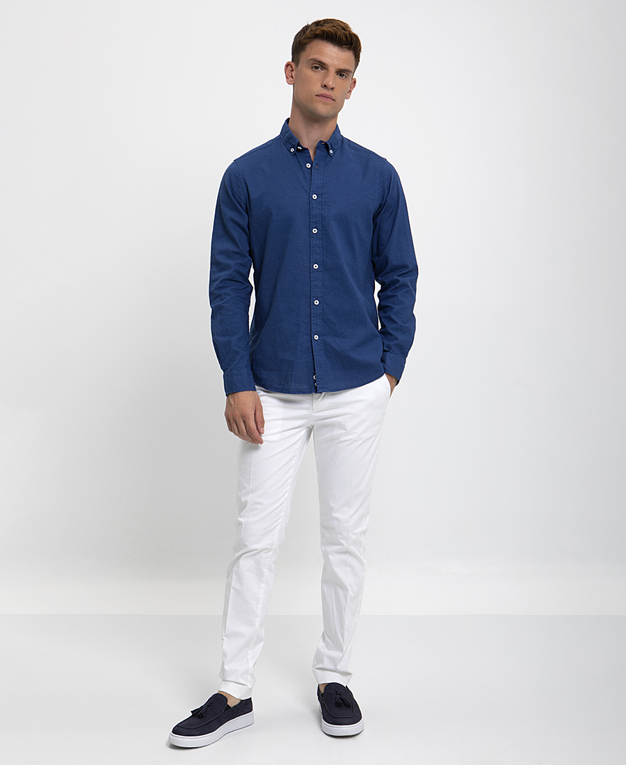 Λινό Πουκάμισο Slim Fit φωτογραφία