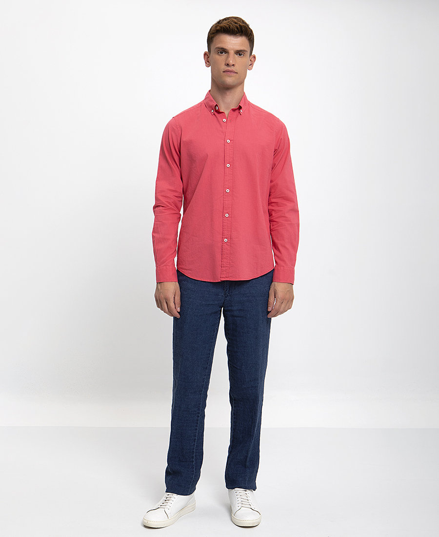 Λινό Πουκάμισο Slim Fit φωτογραφία