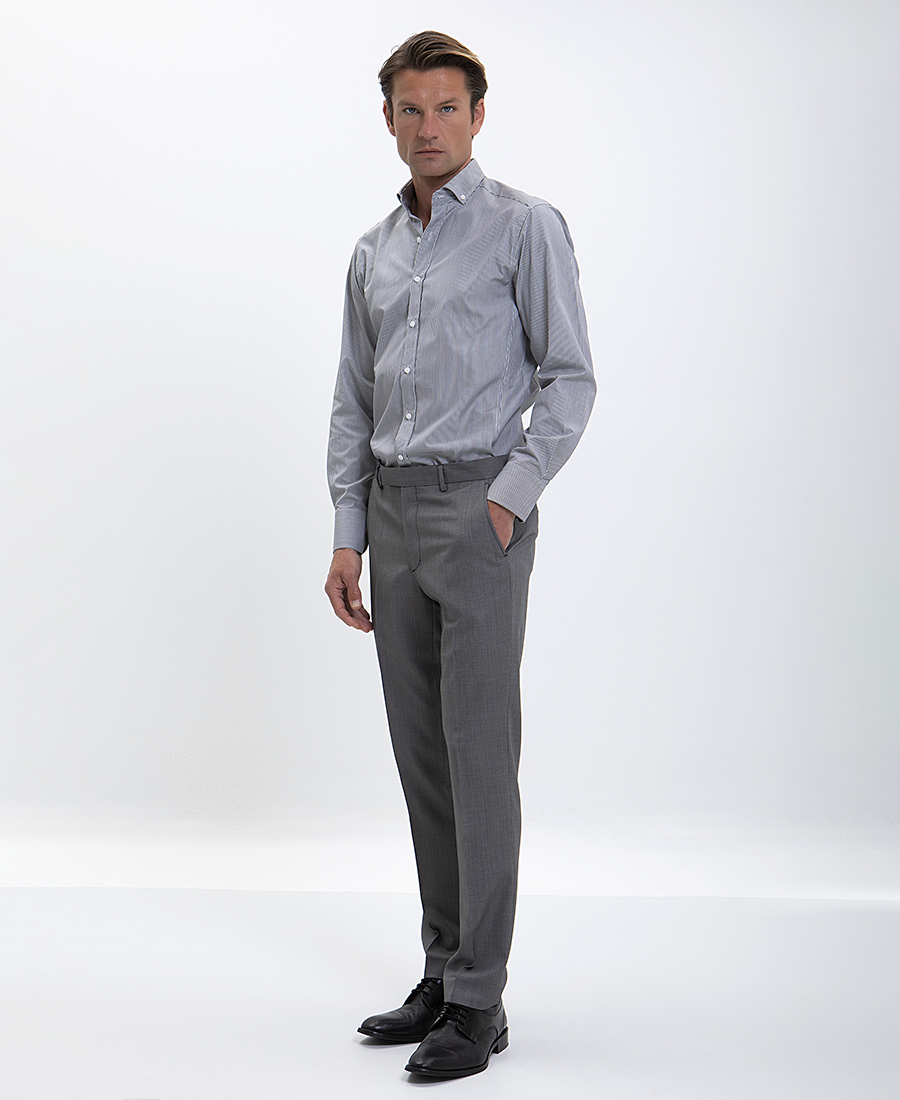 Vardas Πουκάμισο Button Down σε Γκρι Ρίγα φωτογραφία