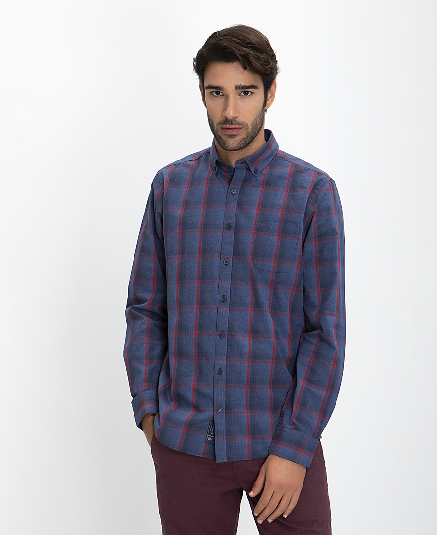 Basefield Πουκάμισο Καρό Button Down Comfort Fit