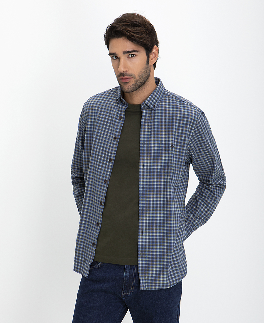 Basefield Πουκάμισο Καρό Button Down Comfort Fit
