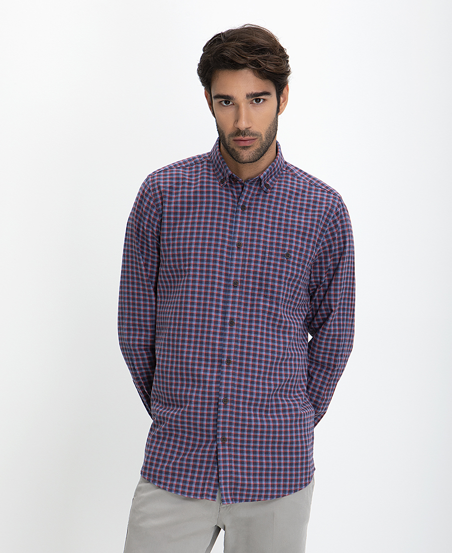 Basefield Πουκάμισο Καρό Button Down Comfort Fit