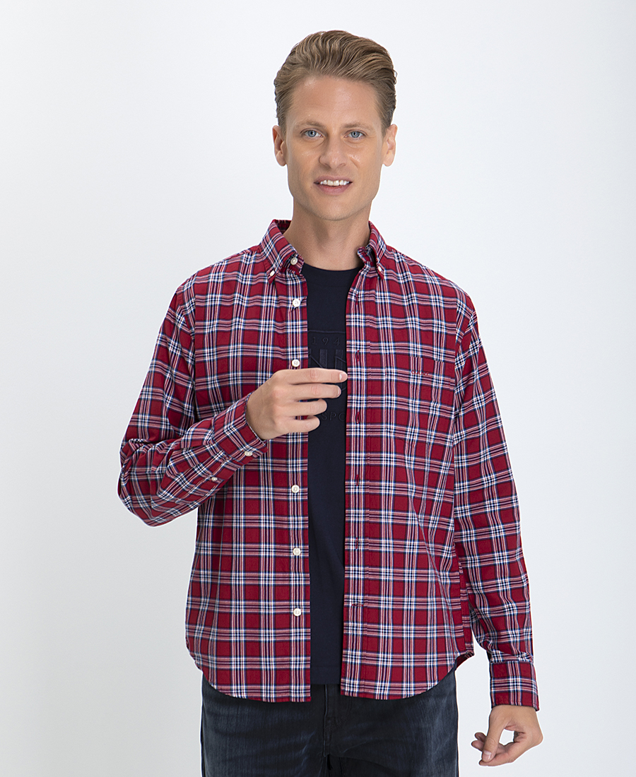 Gant Gant Πουκάμισο Button Down Modern Fit σε Κόκκινο Καρό