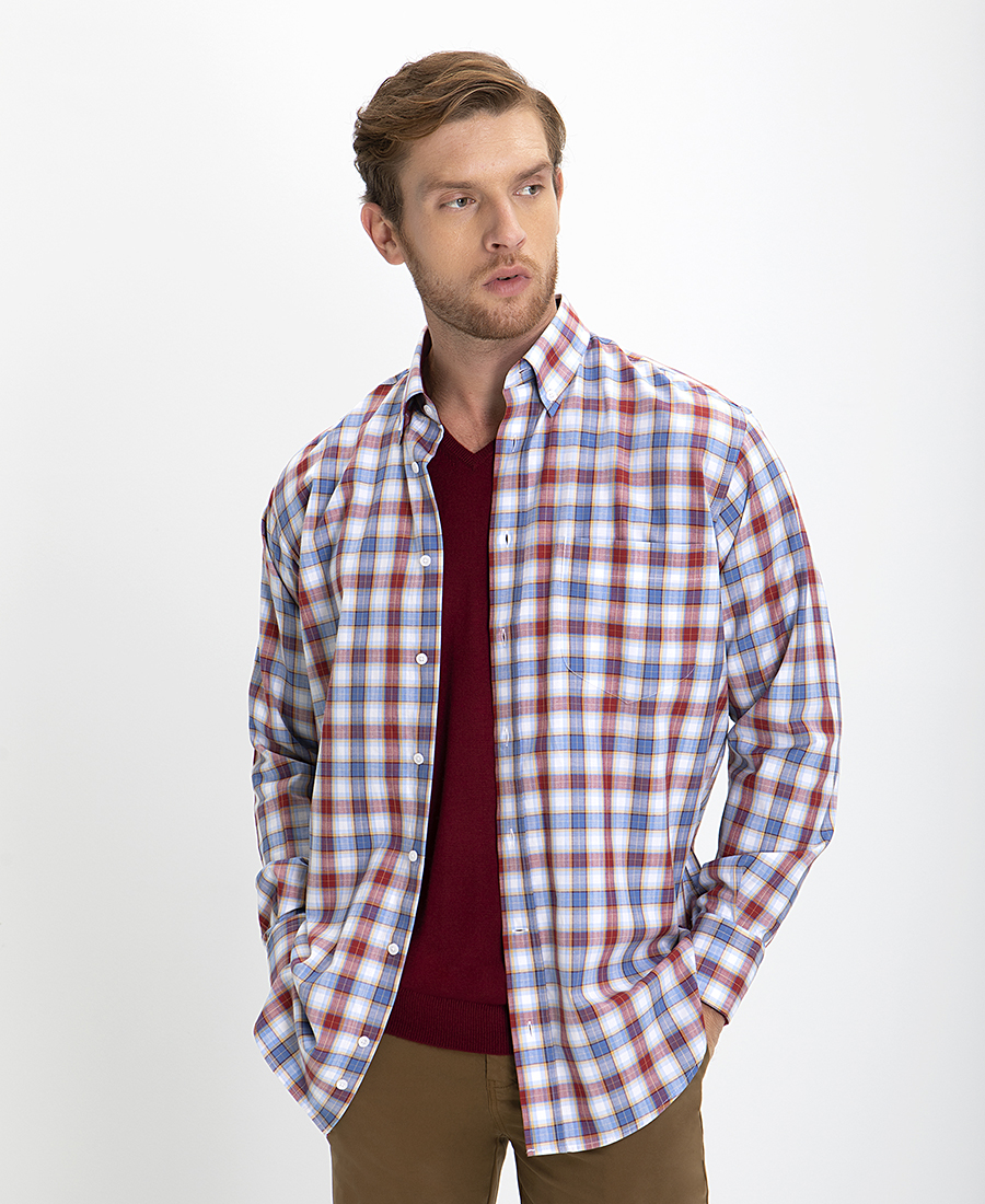 Winfield Πουκάμισο Button Down Comfort Fit σε Κόκκινο Καρό