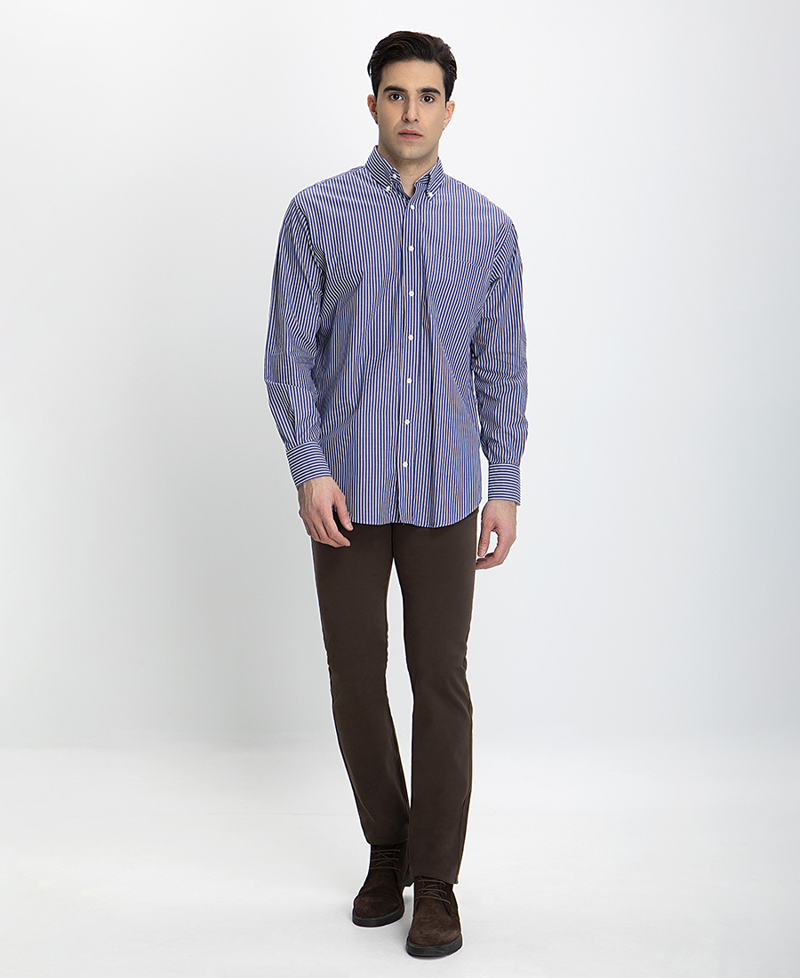 Πουκάμισο Button Down Comfort Fit σε Μπλε Ρίγα φωτογραφία