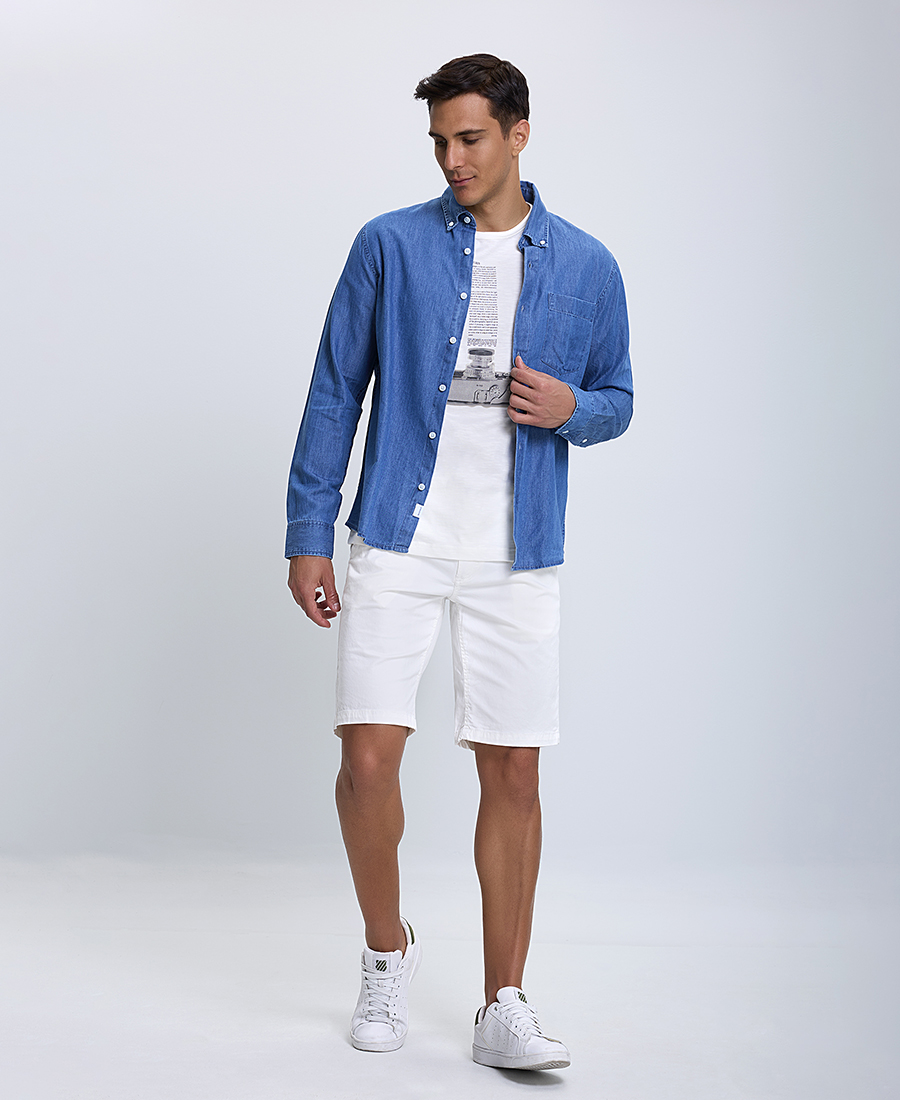 Τζιν Πουκάμισο Button Down Regular Fit φωτογραφία