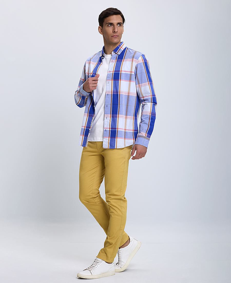 Καρό Πουκάμισο Βutton Down Modern Fit φωτογραφία