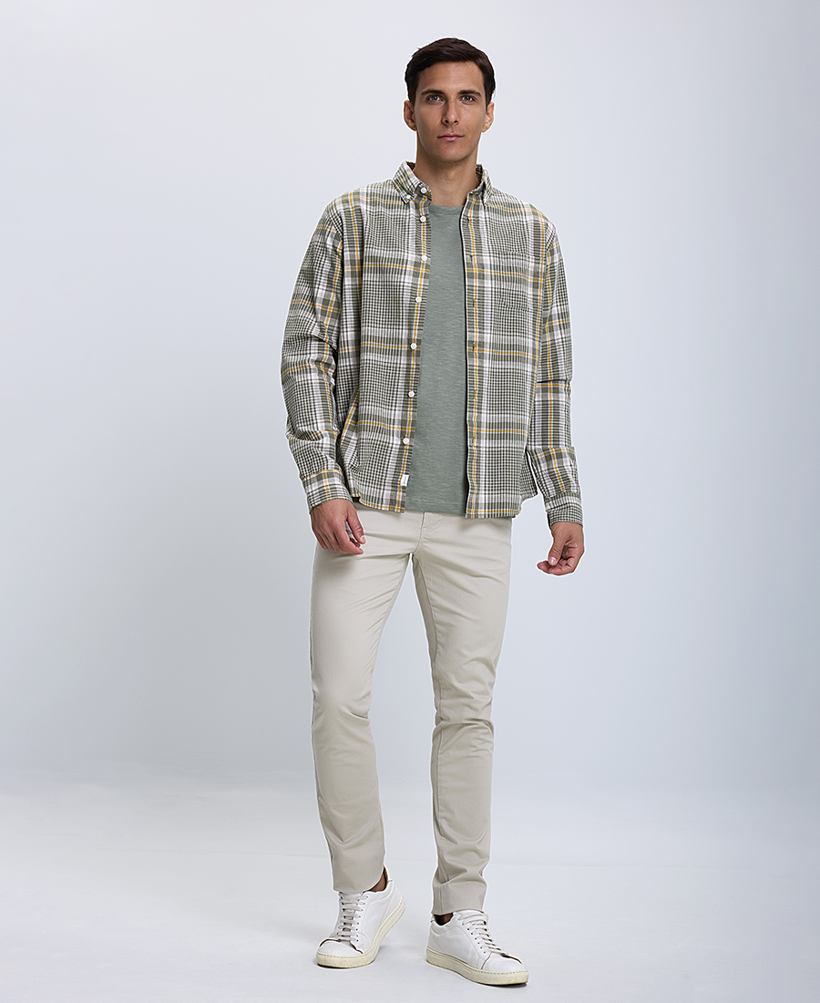 Βαμβακερό Καρό Πουκάμισο Button Down φωτογραφία