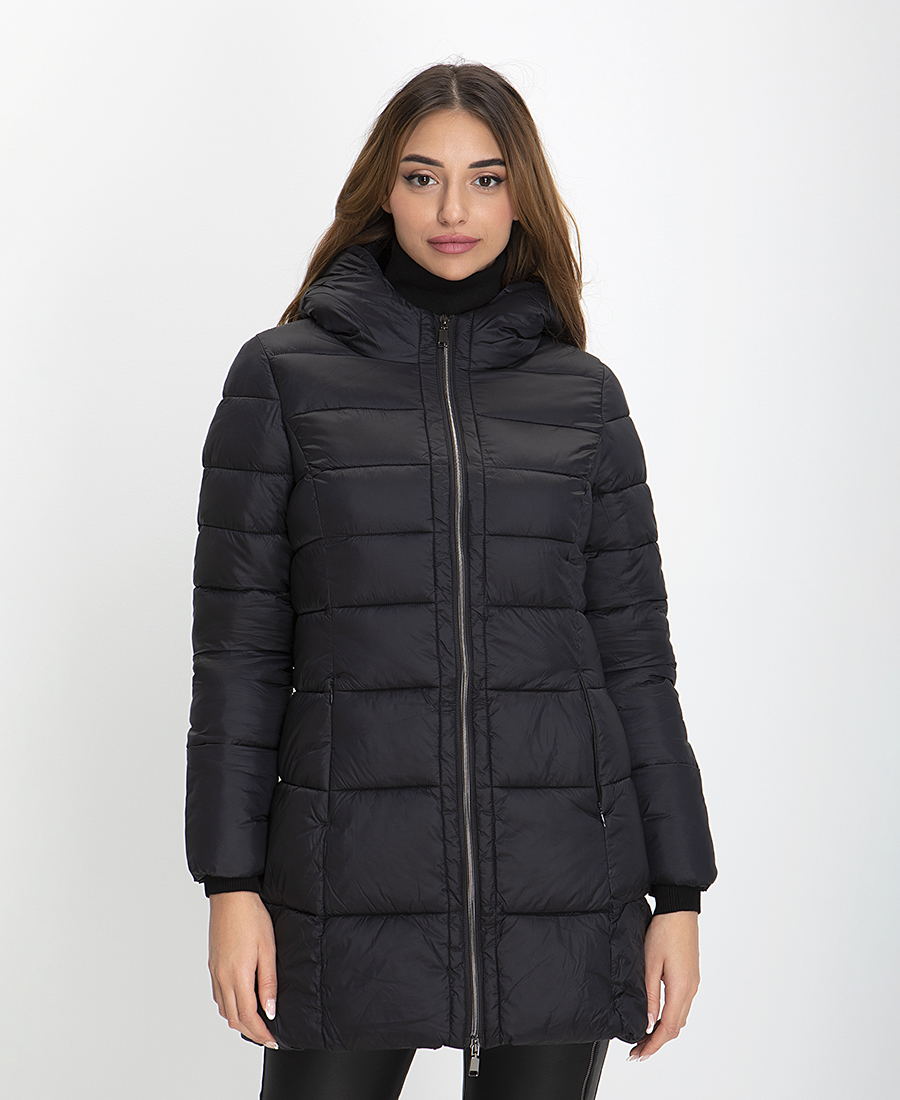 Allegra Carmine Μπουφάν Puffer Μακρύ με Κουκούλα φωτογραφία