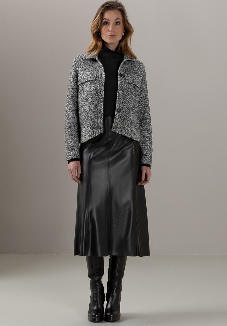 Cropped Printed Σακάκι σε Μαύρο Μελανζέ φωτογραφία