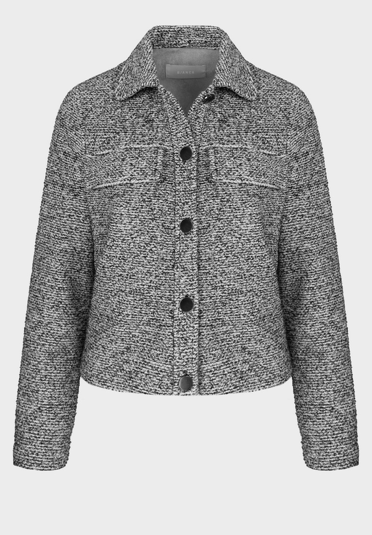 Cropped Printed Σακάκι σε Μαύρο Μελανζέ φωτογραφία