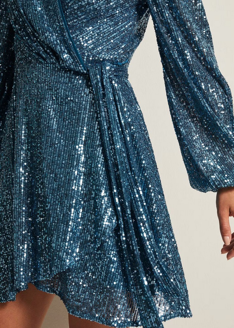 Phase Eight Φόρεμα Wrap με Παγιέτες σε Πετρόλ φωτογραφία