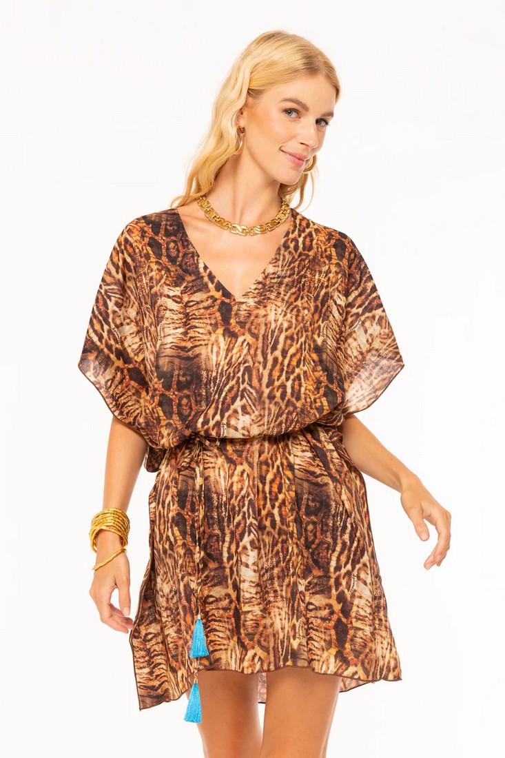 4 Giveness Καφτάνι Παραλίας σε Animal Print