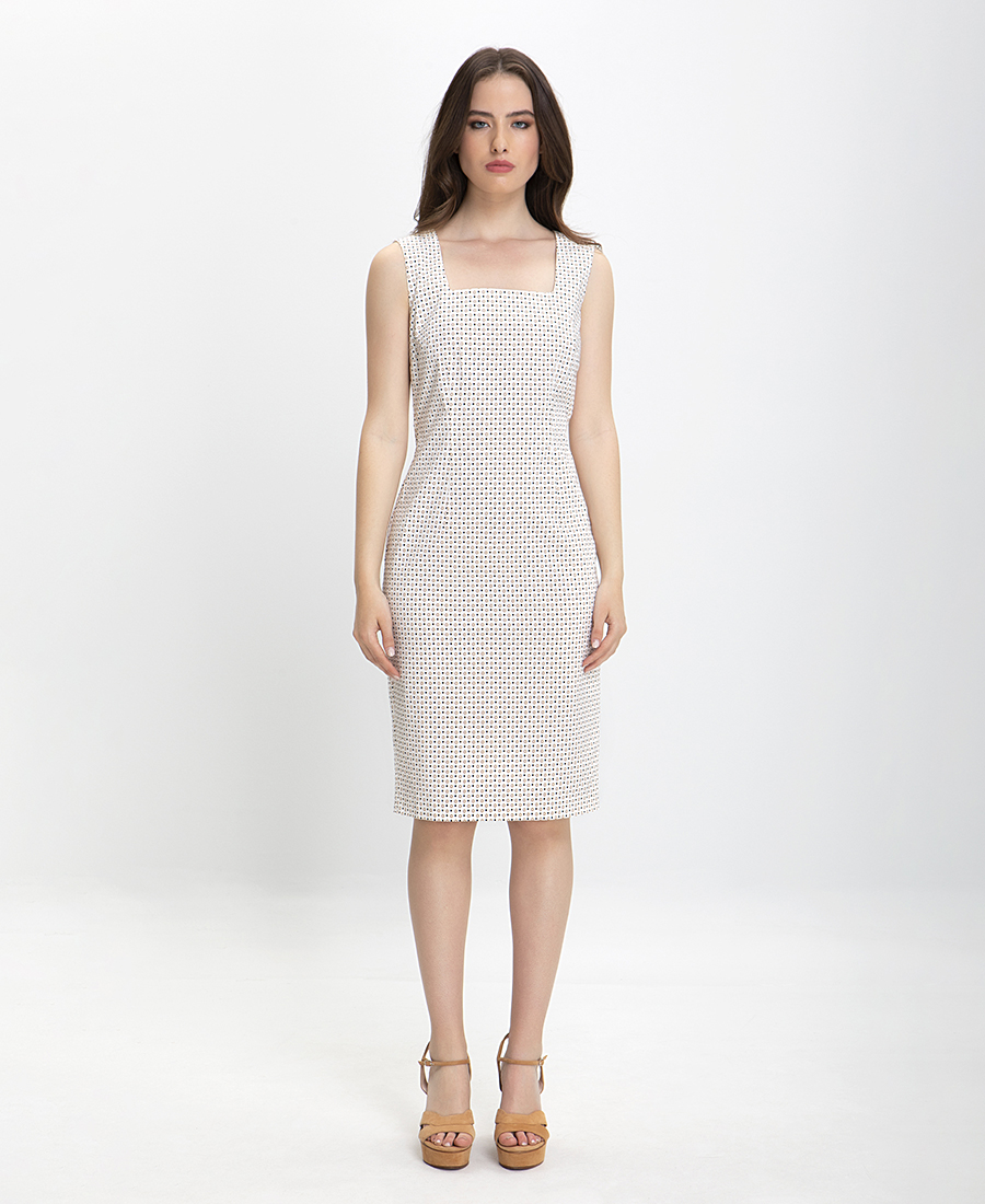 Laura Donini Φόρεμα Πουά σε Εκρού