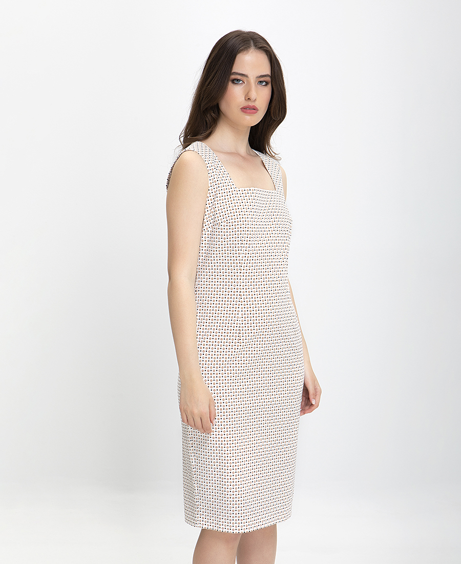 Φόρεμα Πουά σε Εκρού φωτογραφία