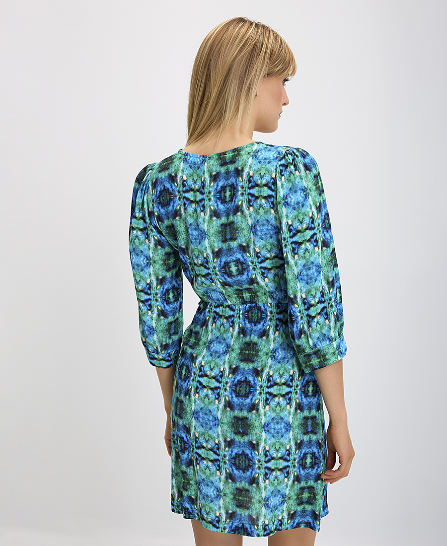 Φόρεμα print mini με wrap ζώνη φωτογραφία