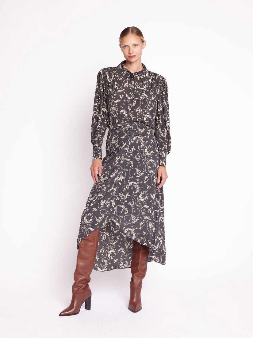 Berenice Printed Φούστα lurex σε Μαύρο Εμπριμέ φωτογραφία