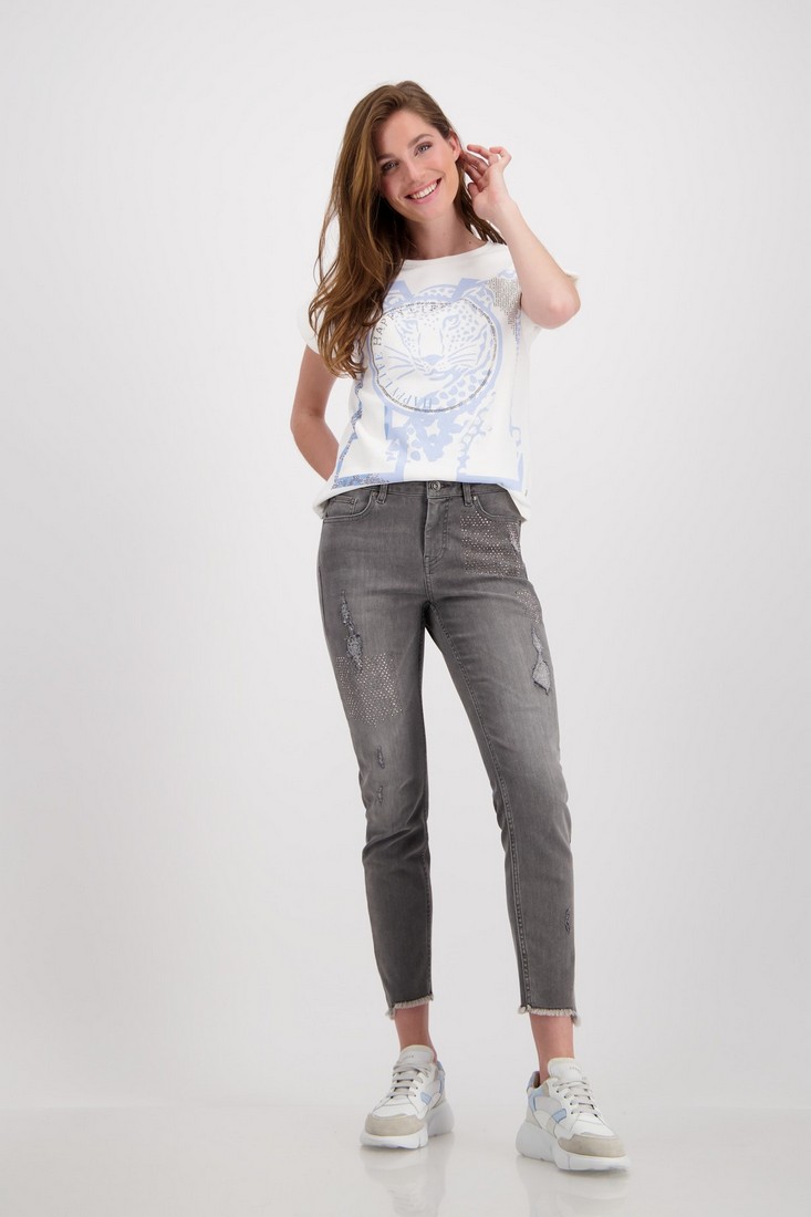 Monari Denim παντελόνι με στρας φωτογραφία