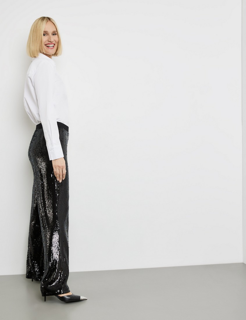 Gerry Weber Παντελόνα με Παγιέτες σε Μαύρο φωτογραφία