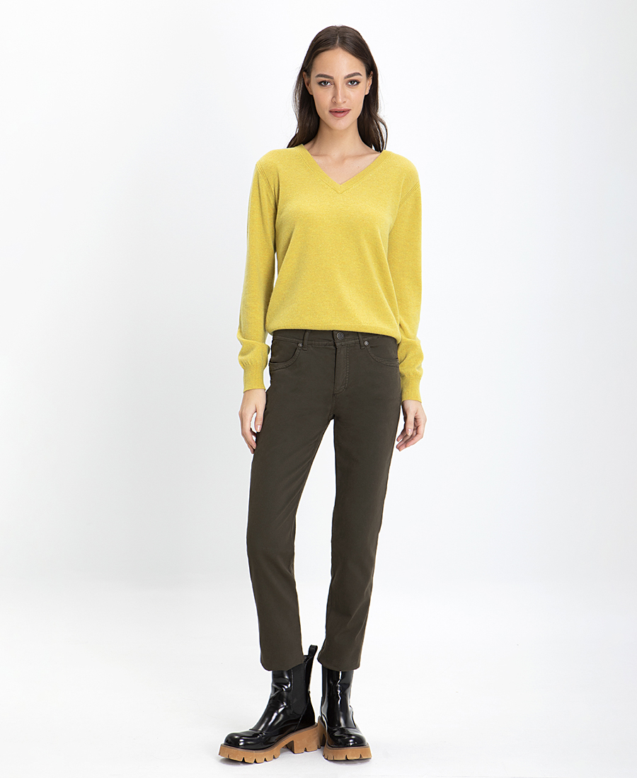 Παντελόνι με Skinny Γραμμή σε Λαδί φωτογραφία