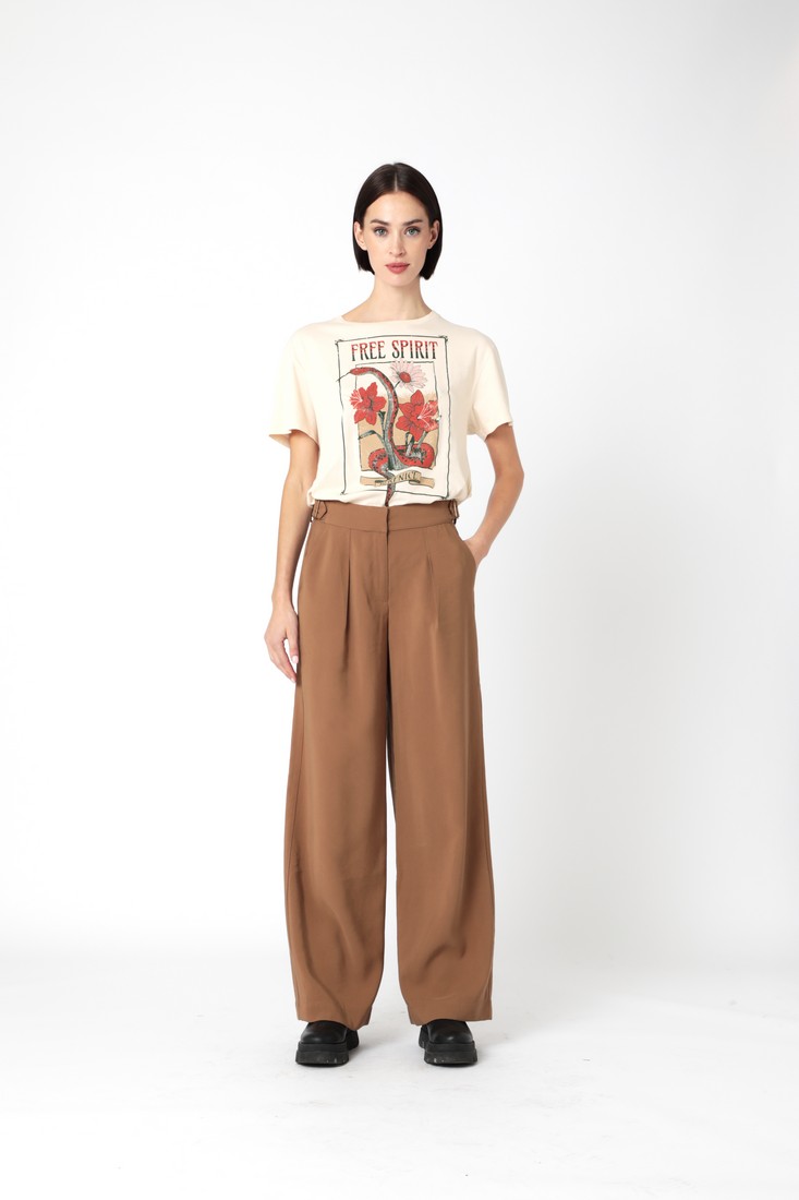 Berenice Wide Leg Παντελόνι σε Καμηλό φωτογραφία
