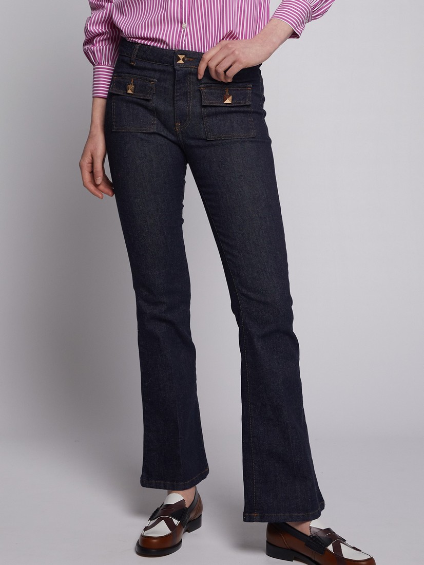 Vilagallo Denim Flared Παντελόνι