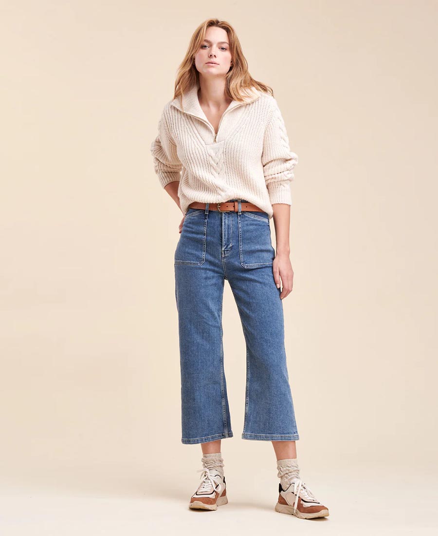 La Fee Maraboutee Cropped Denim Παντελόνι φωτογραφία