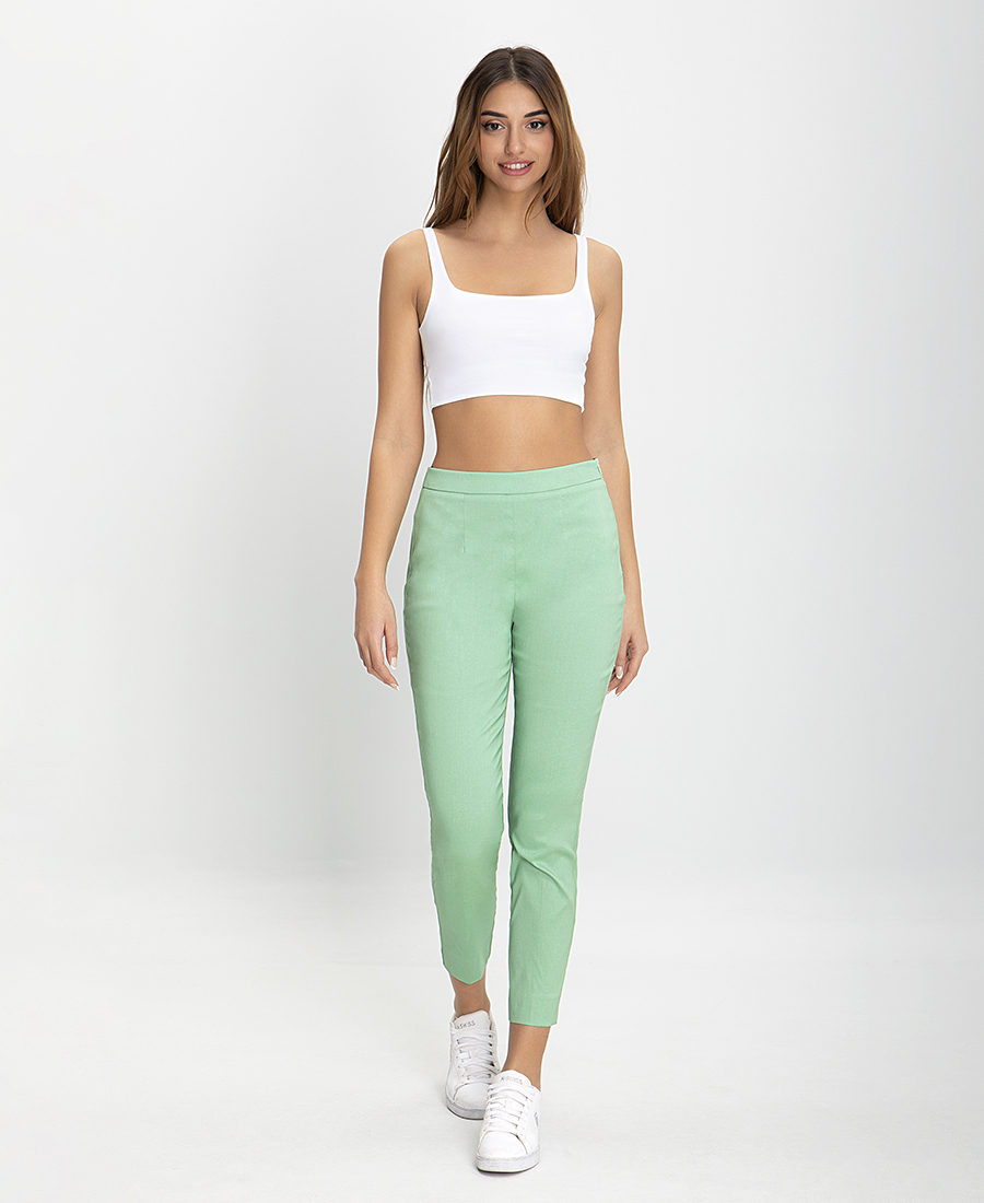 Παντελόνι με Skinny Γραμμή σε Πράσινο Ανοιχτό φωτογραφία