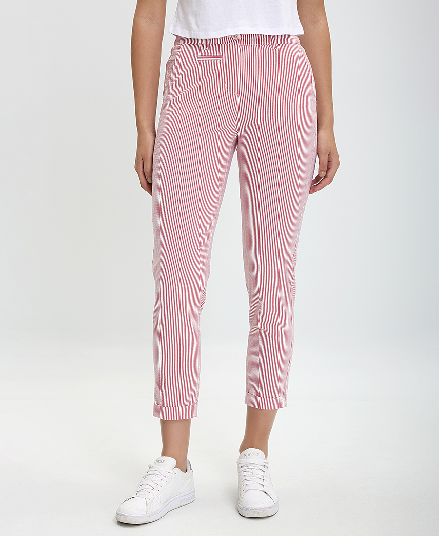 Ariela Montero Παντελόνι Cropped σε Κόκκινο Ριγέ