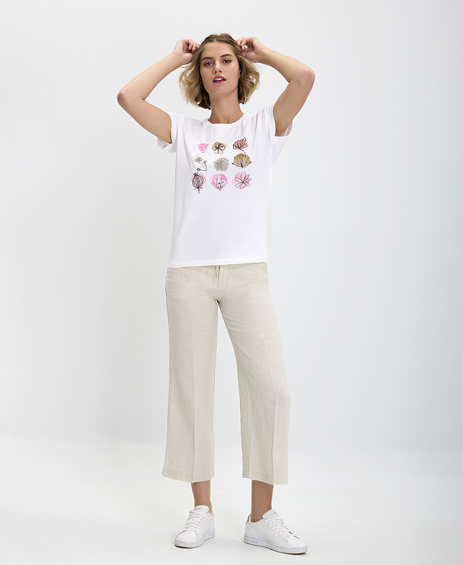 Παντελόνα Cropped σε Μπεζ φωτογραφία