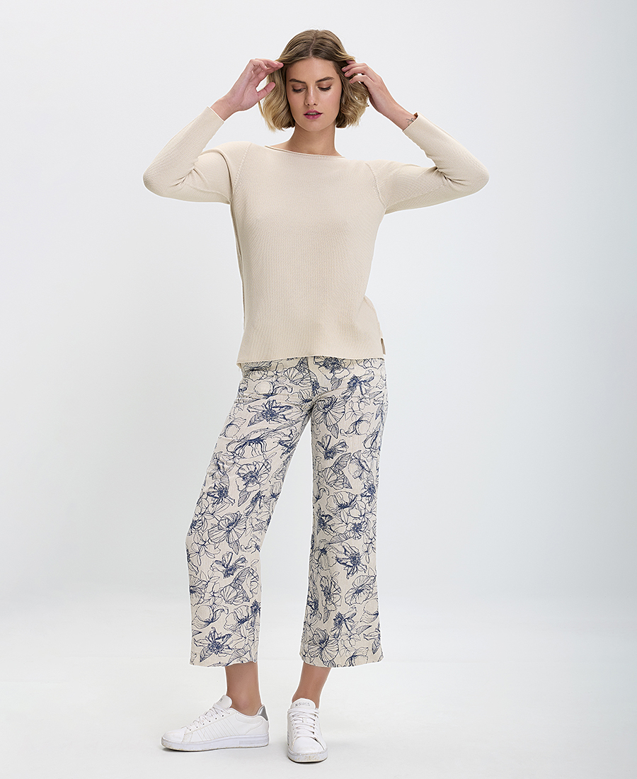Παντελόνα Cropped Floral σε Μπλε Εμπριμέ φωτογραφία