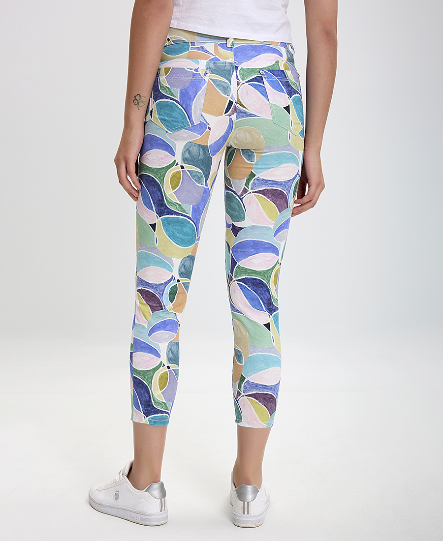 Denim Style Skinny Παντελόνι σε Μπλε Εμπριμέ φωτογραφία