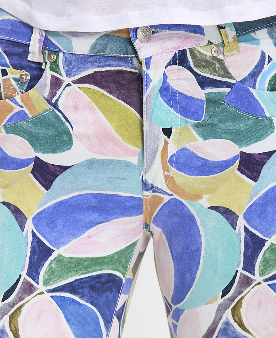 Denim Style Skinny Παντελόνι σε Μπλε Εμπριμέ φωτογραφία