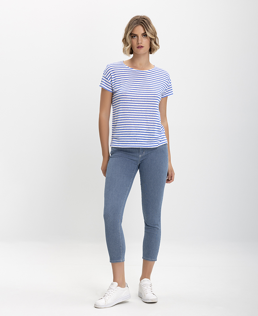 Denim Style Παντελόνι σε Μπλε Ρίγα φωτογραφία