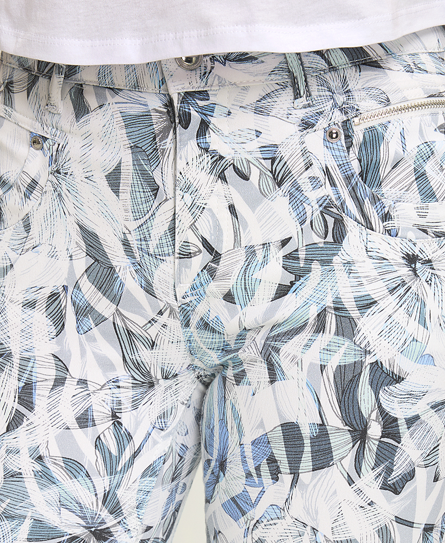 Denim Style Floral Παντελόνι σε Μπλε Εμπριμέ φωτογραφία