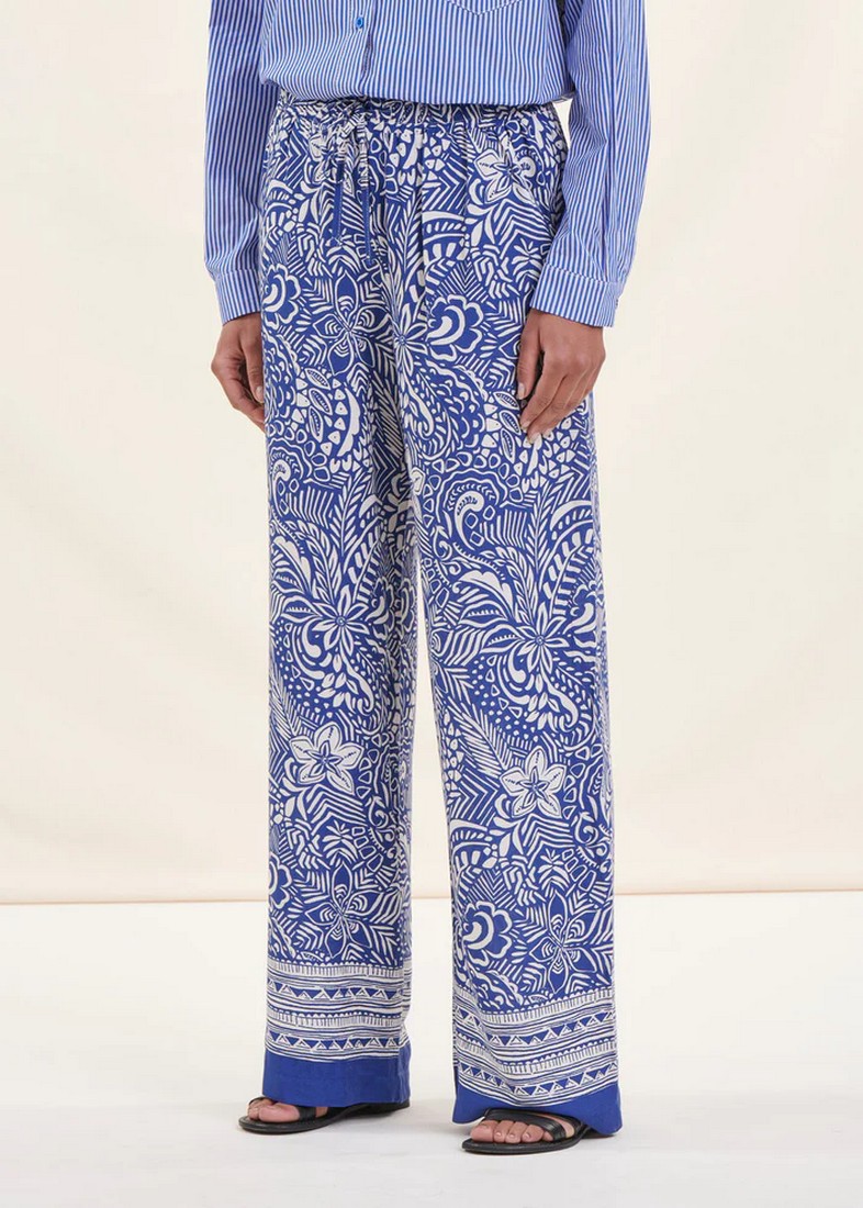 La Fee Maraboutee La Fee Maraboutee Παντελόνα Floral Printed σε Μπλε Εμπριμέ