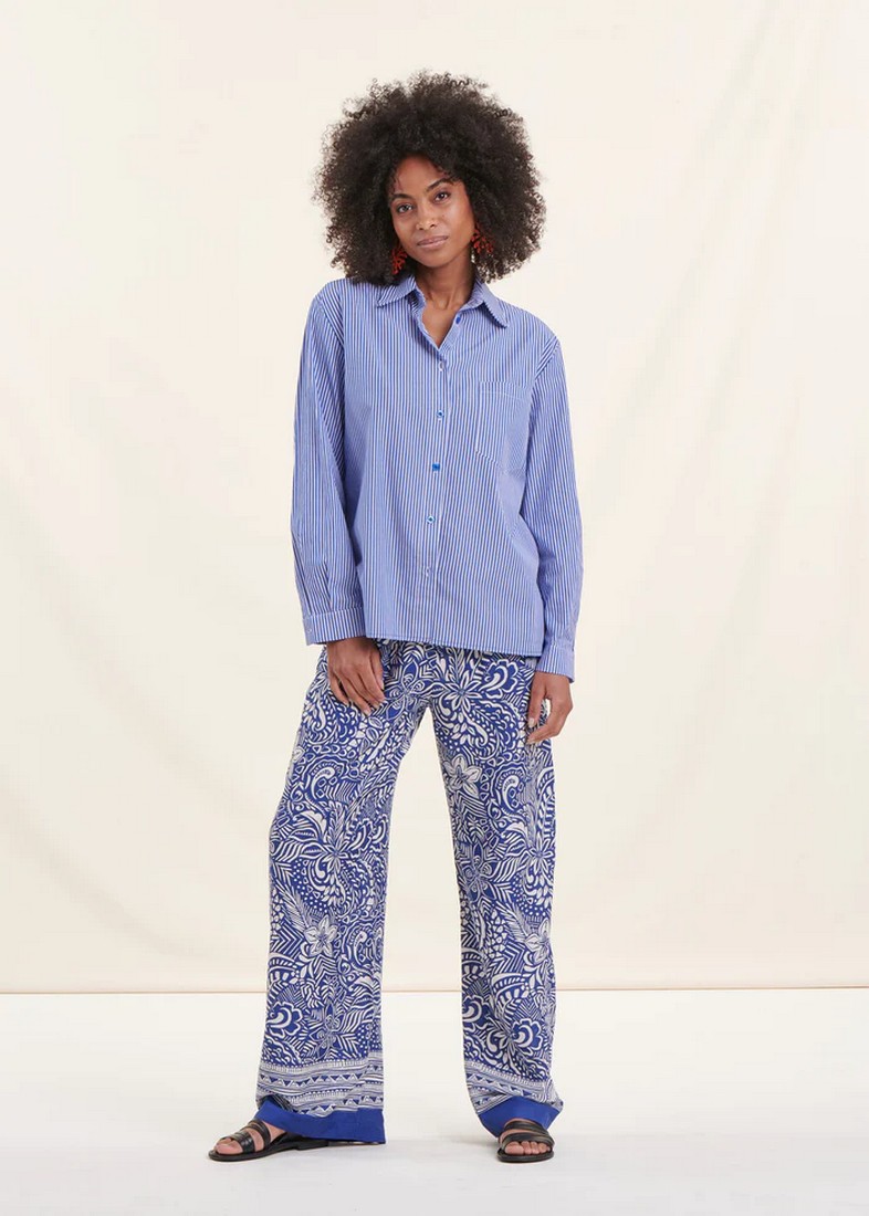 La Fee Maraboutee Παντελόνα Floral Printed σε Μπλε Εμπριμέ φωτογραφία