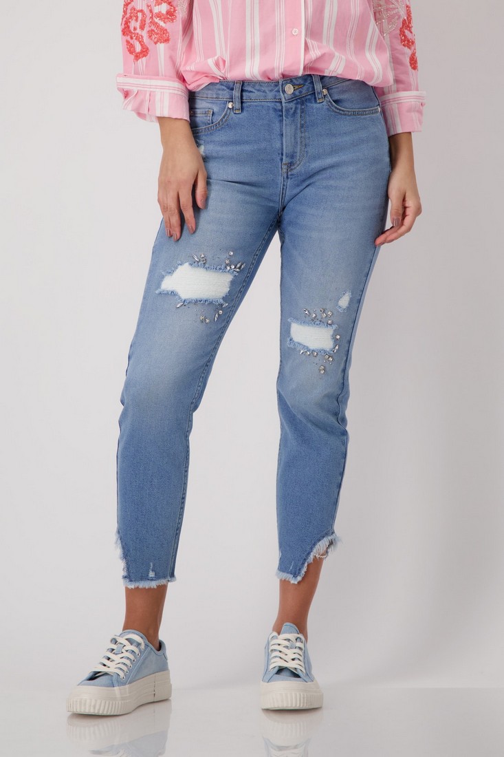 Monari Monari Παντελόνι Denim με Στρας